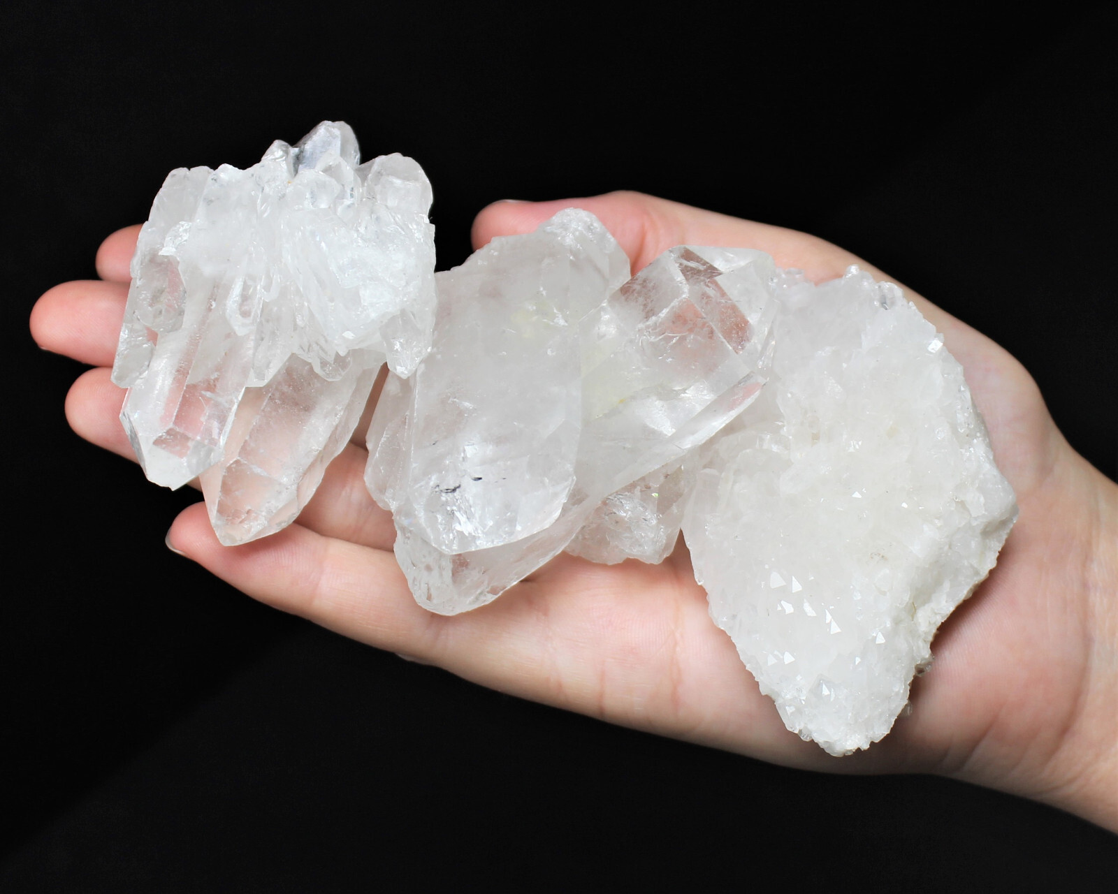 Bulk 1/2 lb (2 – 3 piece lot) Natural Clear Quartz Crystal Clusters Geodes