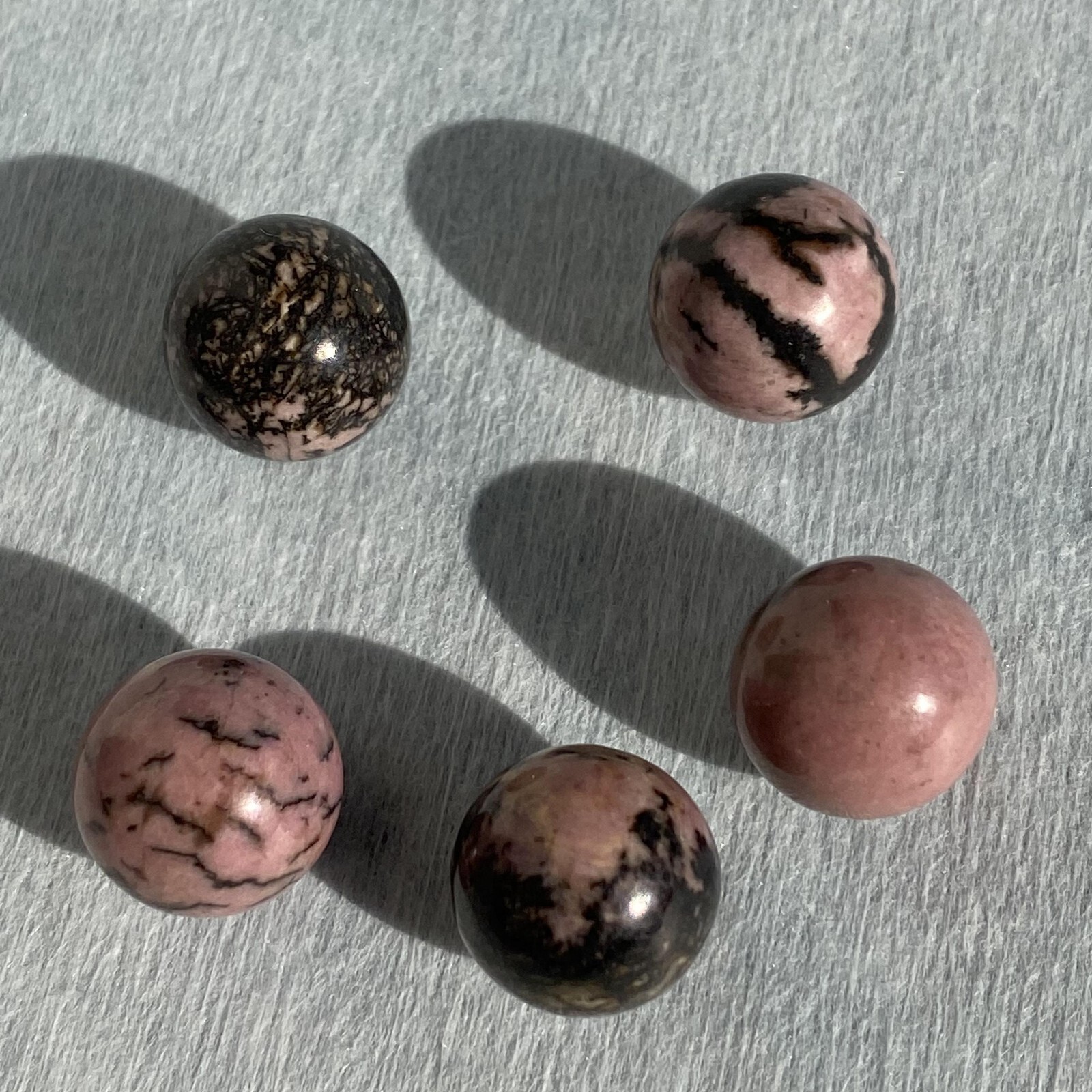 10pc Natural Rhodonite jasper Ball Quartz Crystal Sphere Polishing Healing 15mm+