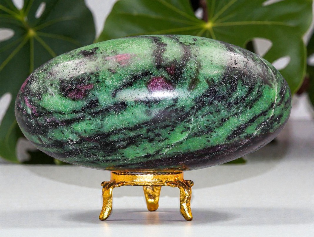 Green RUBY ZOISITE Crystal Anyolite Healing Reiki Energy Gemstone Lingam 105mm