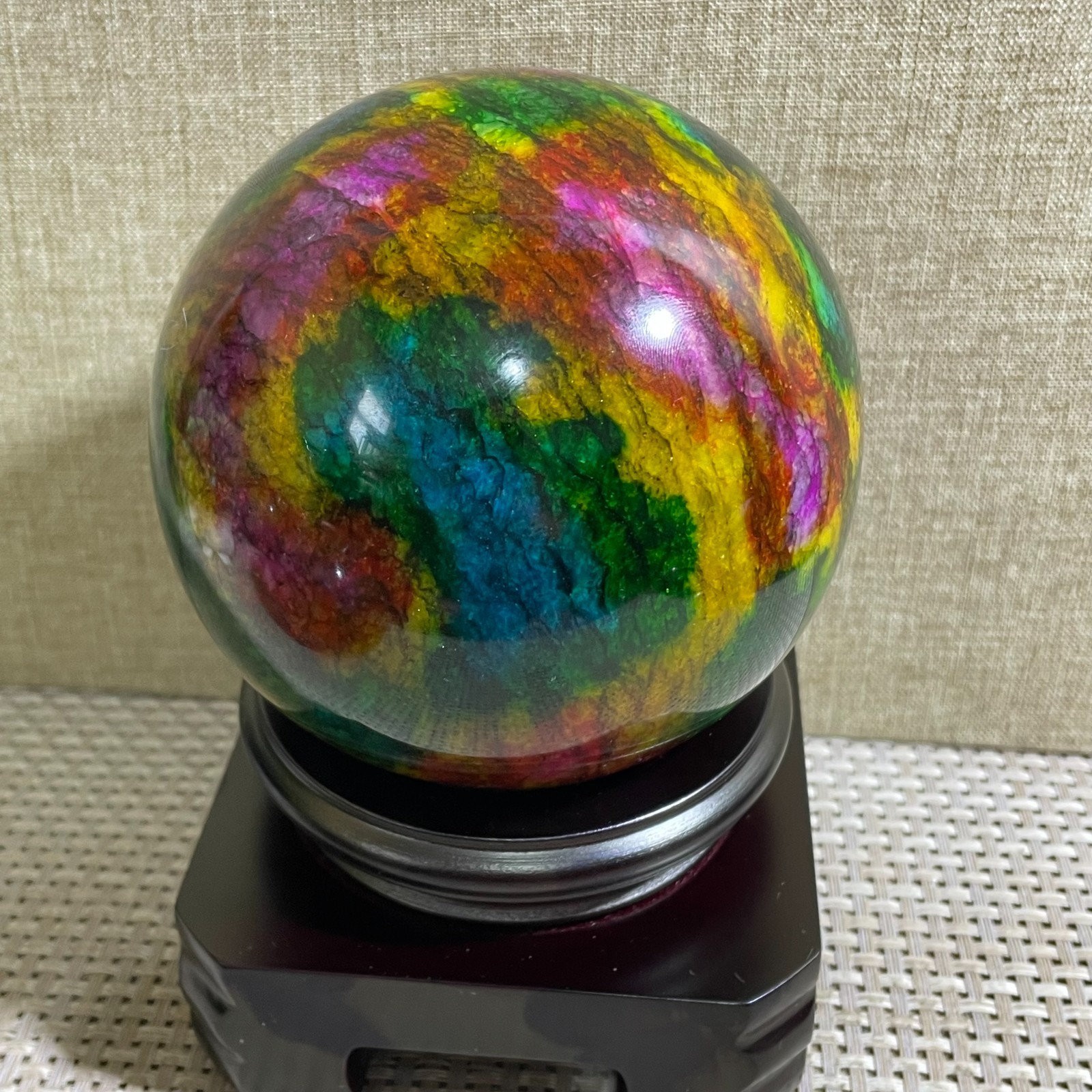1452g Seven Colors Jade” sphere specimen -Taiwan China