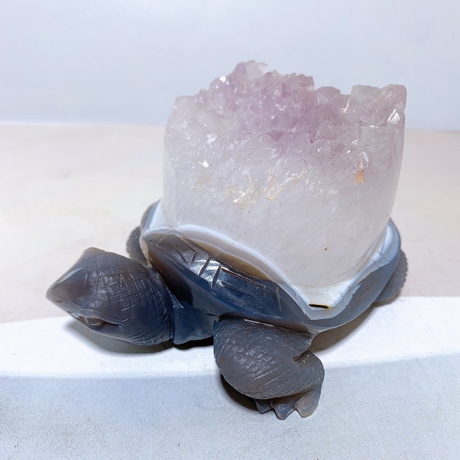 1pc Natural amethyst agate turtle Crystal turtle carving healing Home decora