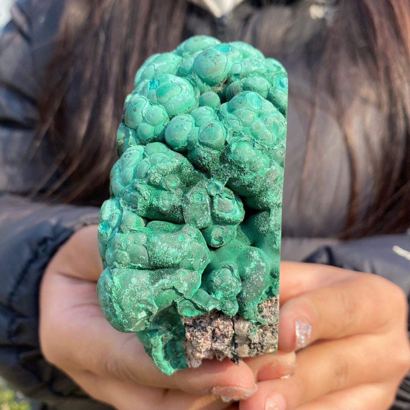 1.8LB Natural Green Malachite Crystal Flaky Pattern Ore Specimen Quartz Healin