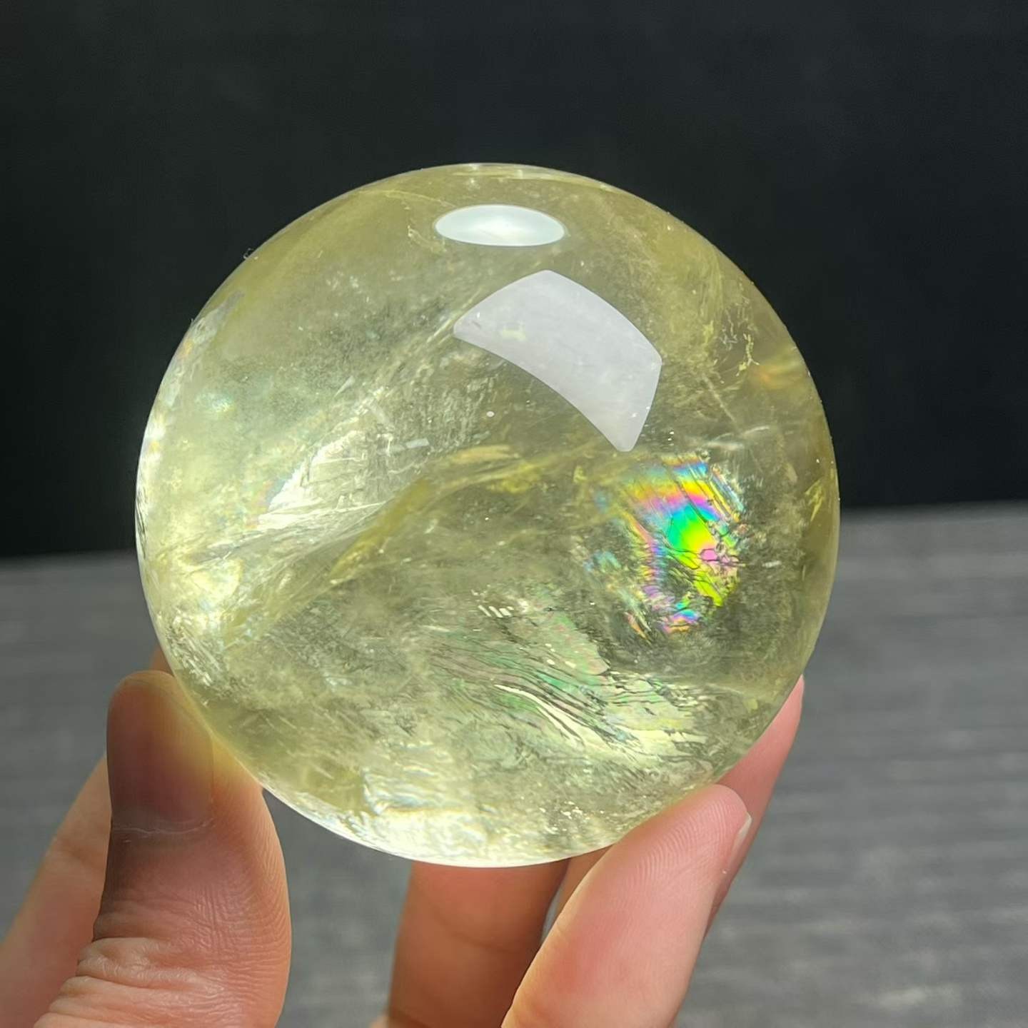 300g Natural Citrine Quartz Sphere Energy Crystal Ball Reiki healing Decor