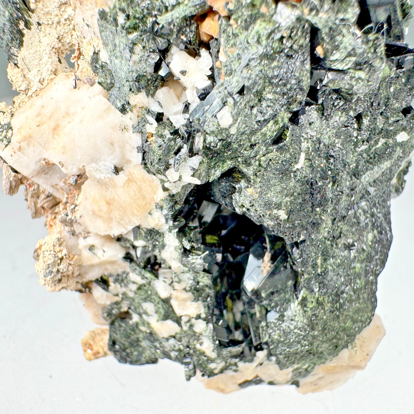 Sharp Bastnasite-(Ce) Crystal on Aegirine, Microcline: Mount Malosa, Malawi