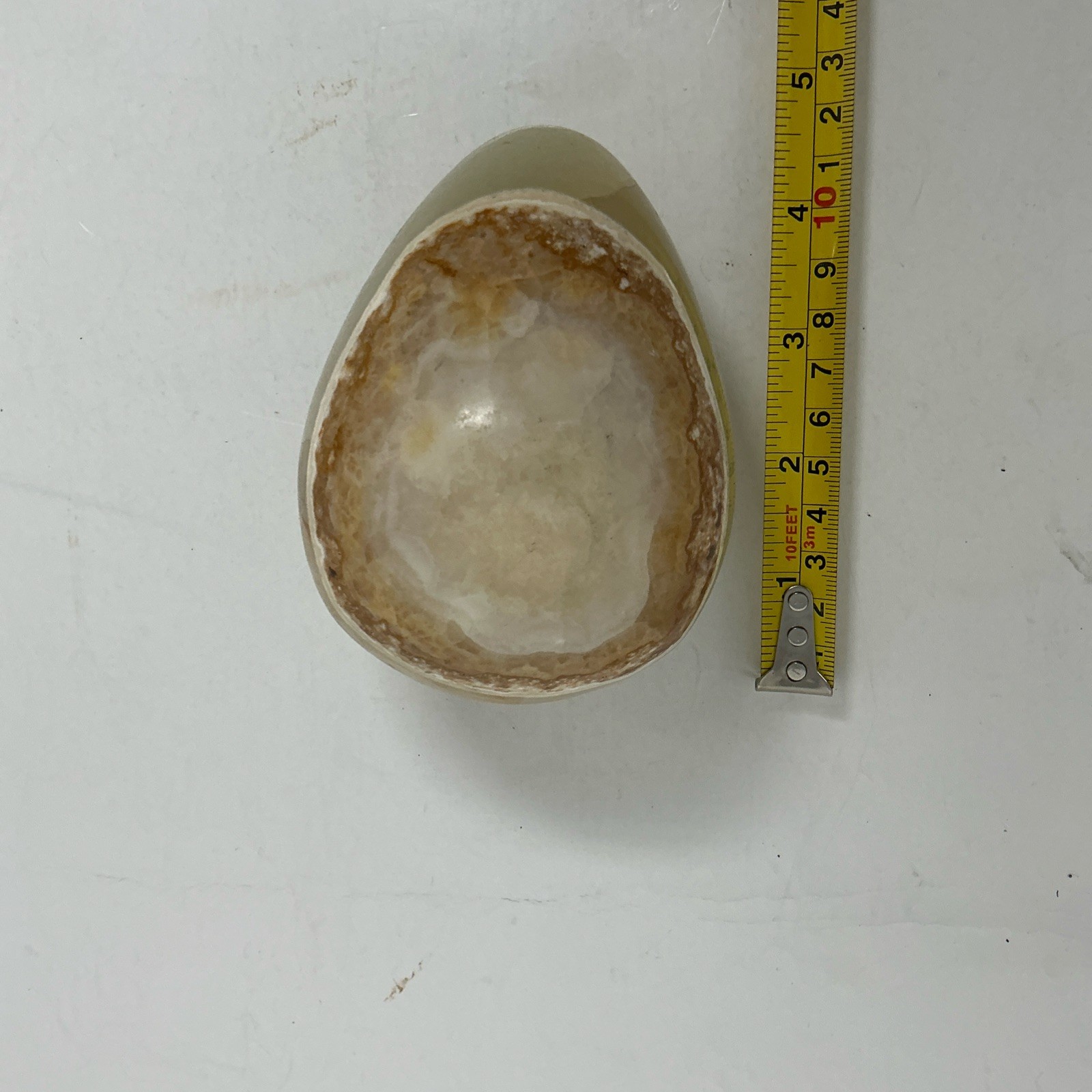 Hand Carved Natural Stone Egg Decorative Gemstone Sculpture No Stand