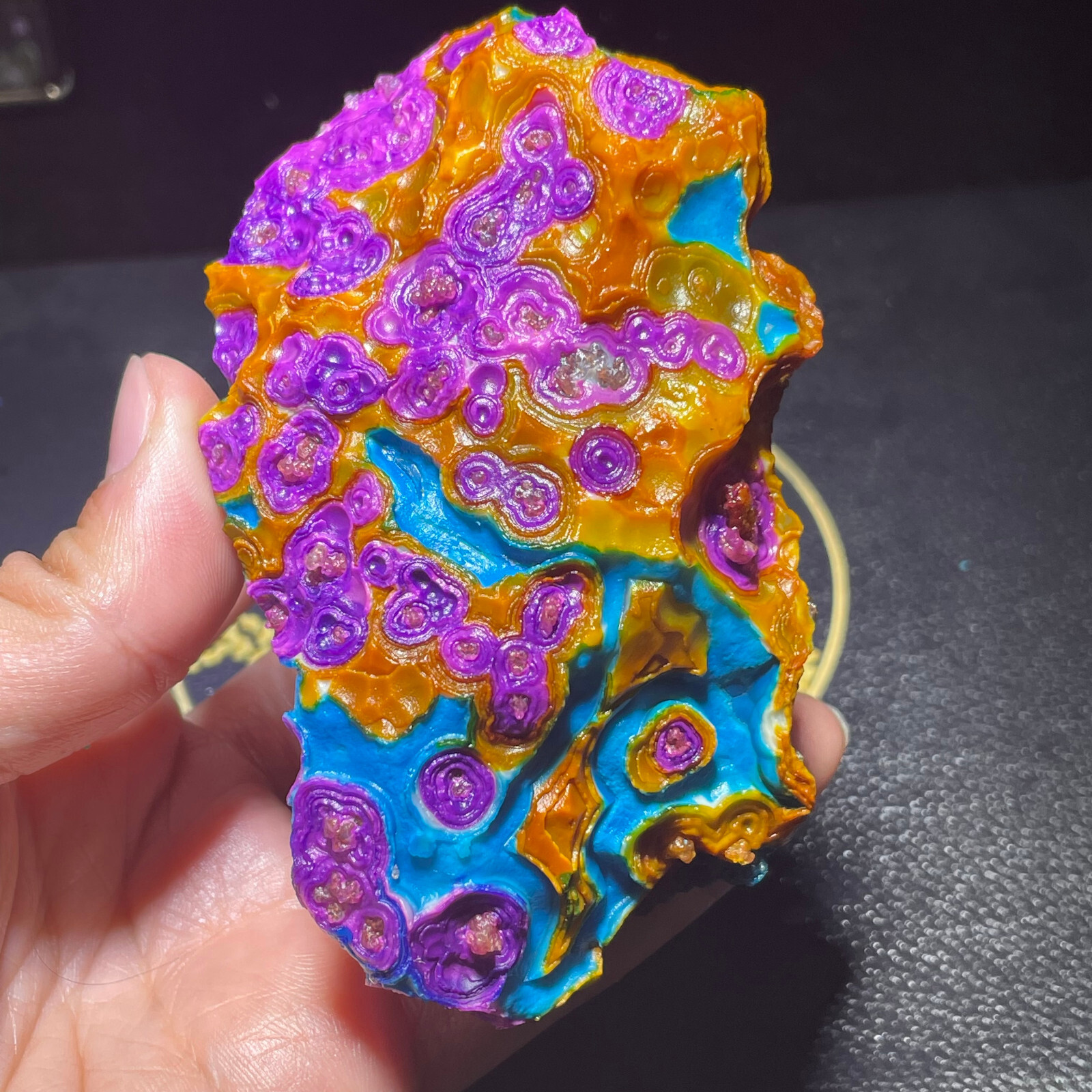 310g Natural Calcified Agate Eye Crystal Unique Mineral Specimen Perfect Gift