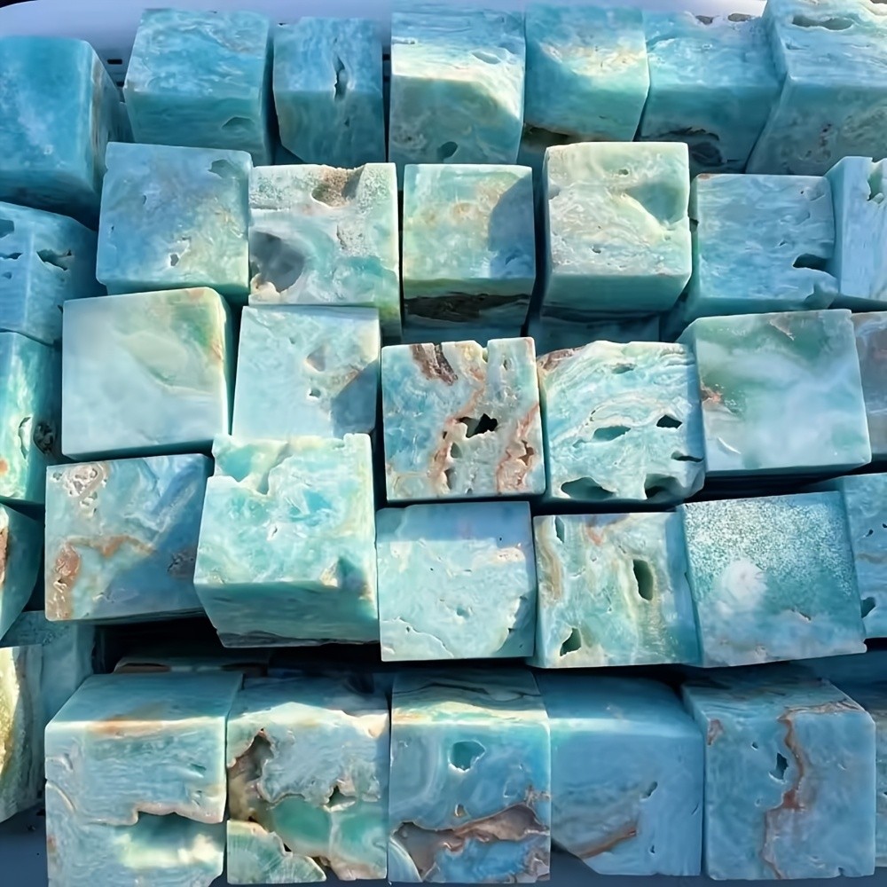 50mm Natural Hemimorphite Crystal Cube Ornamnet Quartz Healing Decor Gift 360g