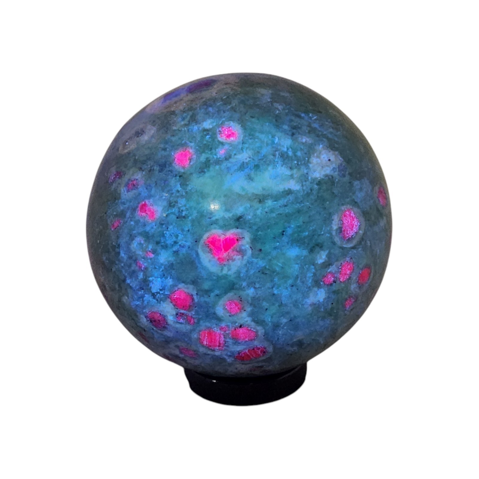 Ruby in Fuchsite, 2 3/8″, India, sphere, display specimen, #R-6752