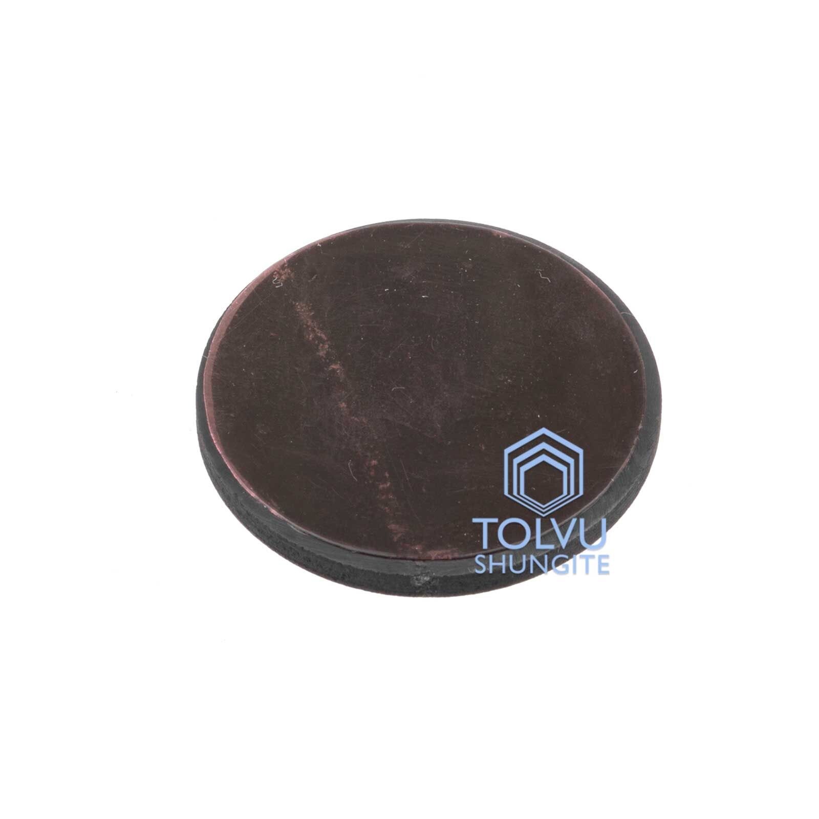 EMF protection Shungite sticker round plate, genuine shungite stone, Tolvu