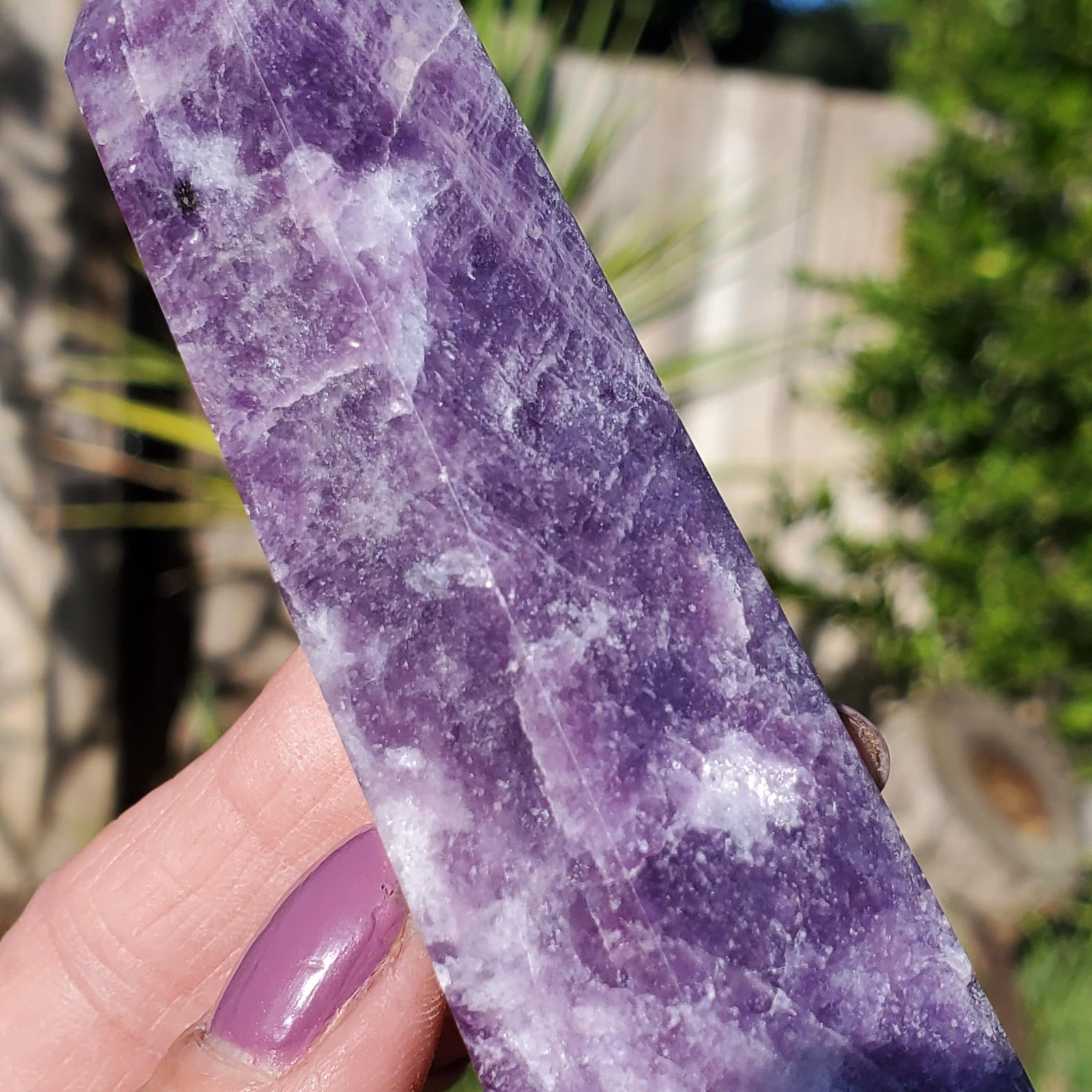 Lepidolite Mica Purple Lilac Point Tower 124 grams