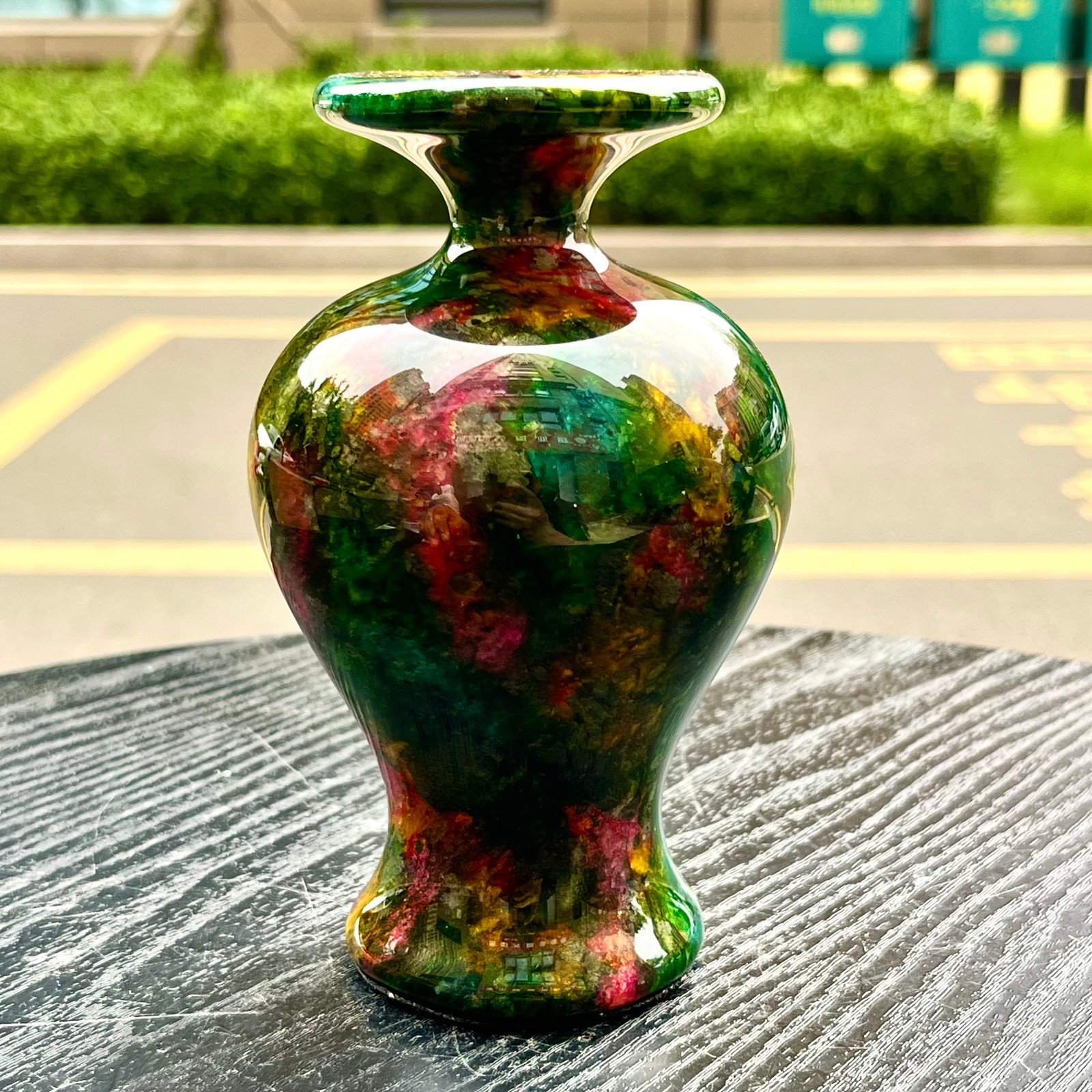1.94LB Natural “Seven Colors Jade” vase specimen -Taiwan China