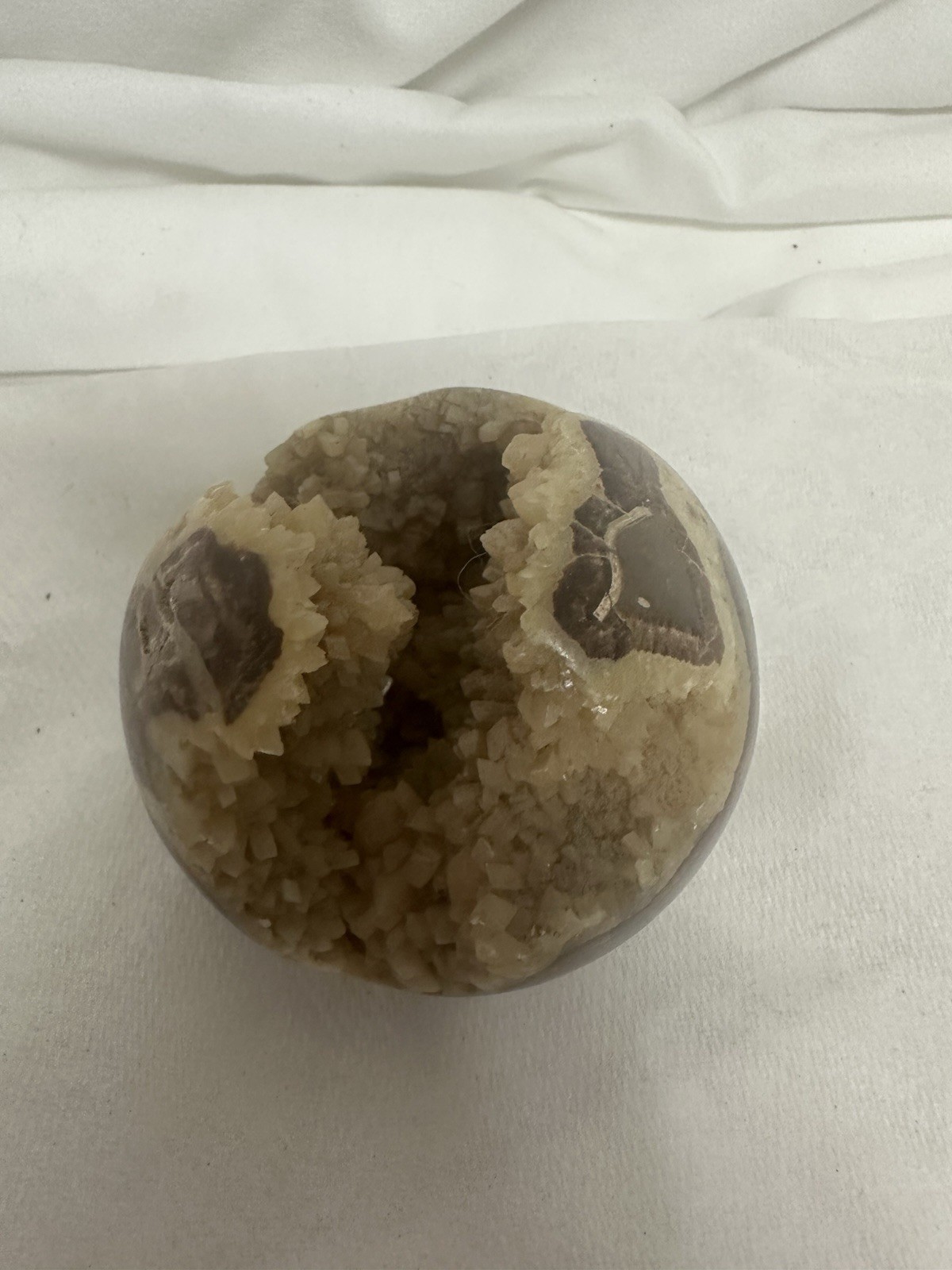 Septarian Dragon Stone Sphere Geode Calcite Druzy Crystal Ball Polished Sphere