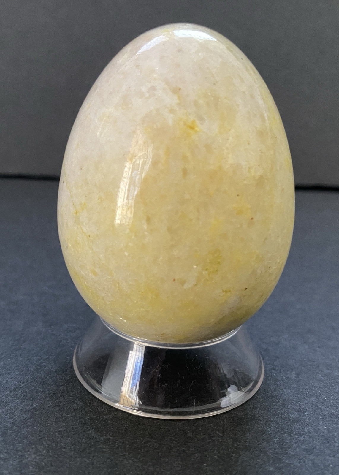 Natural Onyx Stone Egg With Stand Hand Polished Banded Agate Calcite Crystal