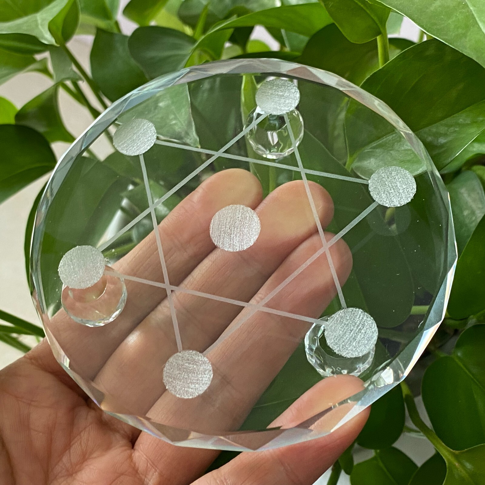 TOP Natural a lot Quartz Seven star array Sphere Quartz Crystal Reiki+stand 1PC