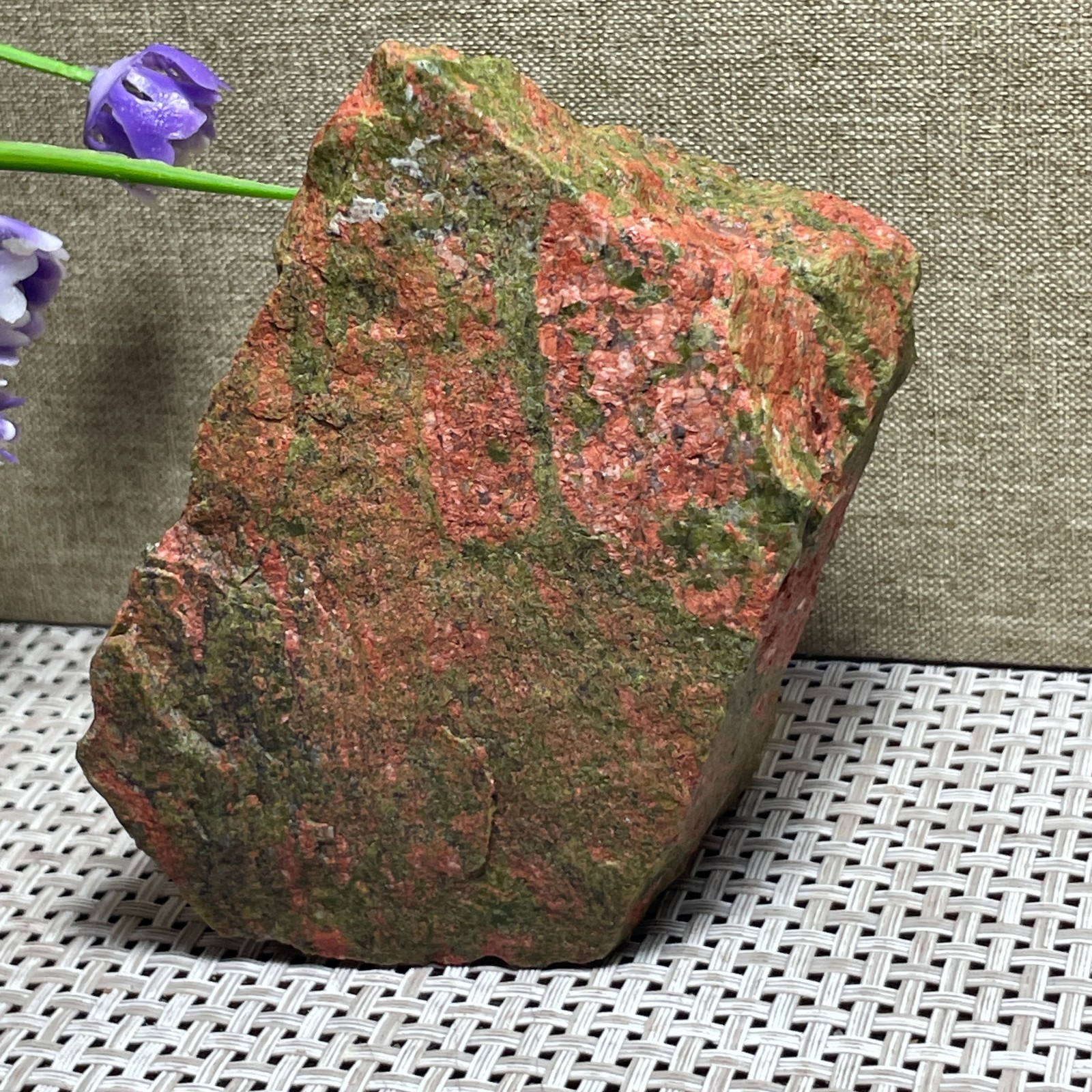 Unakite Stone rough raw Rocks Mineral original Specimen home decoration 365g