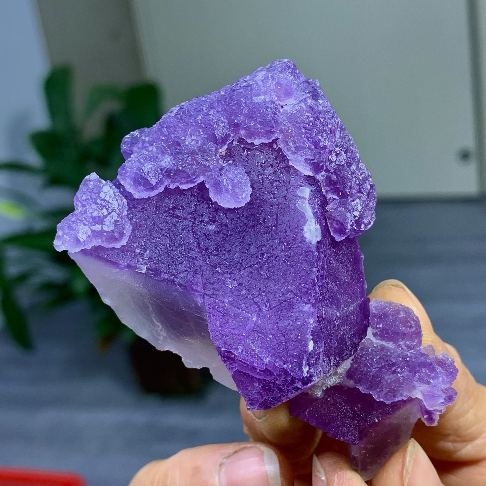 129G Rare transparent purple cubic fluorite mineral crystal sample/China