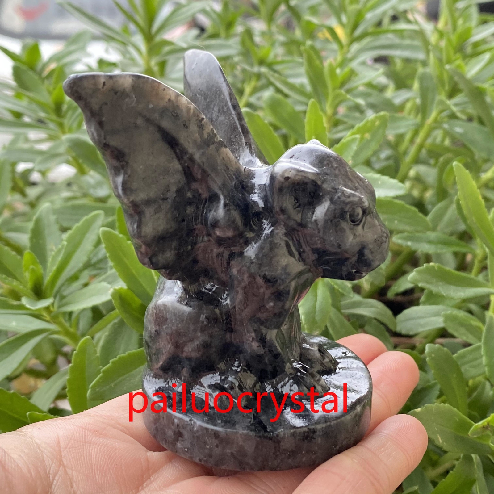 200g+ 1pc Natural Specctrolite Gargoyle Quartz Crystal Skull Carved Figurines 3″