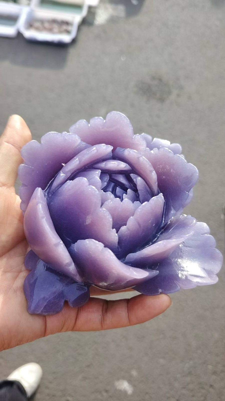 1pc Natural Jade Quartz Carved Crystal Flower Skull Reiki Healing Decor Gift