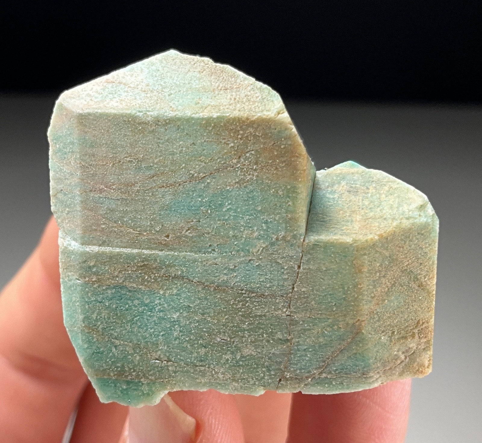 TWINNED MICROCLINE VAR. AMAZONITE “HEART” FROM LAKE GEORGE, COLORADO