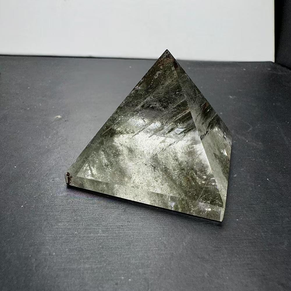 49*40mm Natural Garden Crystal Quartz Carved Pyramid Reiki Healing decor Gift