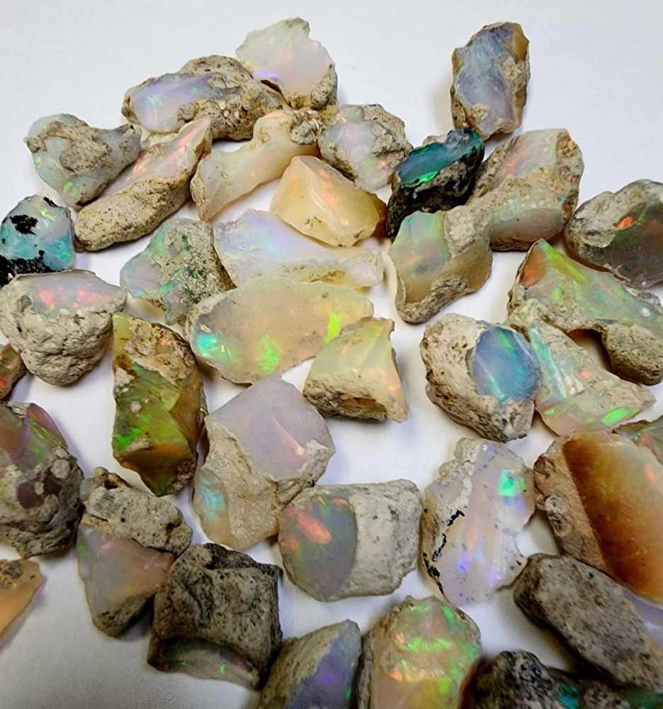 50Ct Natural Ethiopian Jumbo Welo Fire Opal Rough Specimen Gemstone 9-16 Pcs Lot