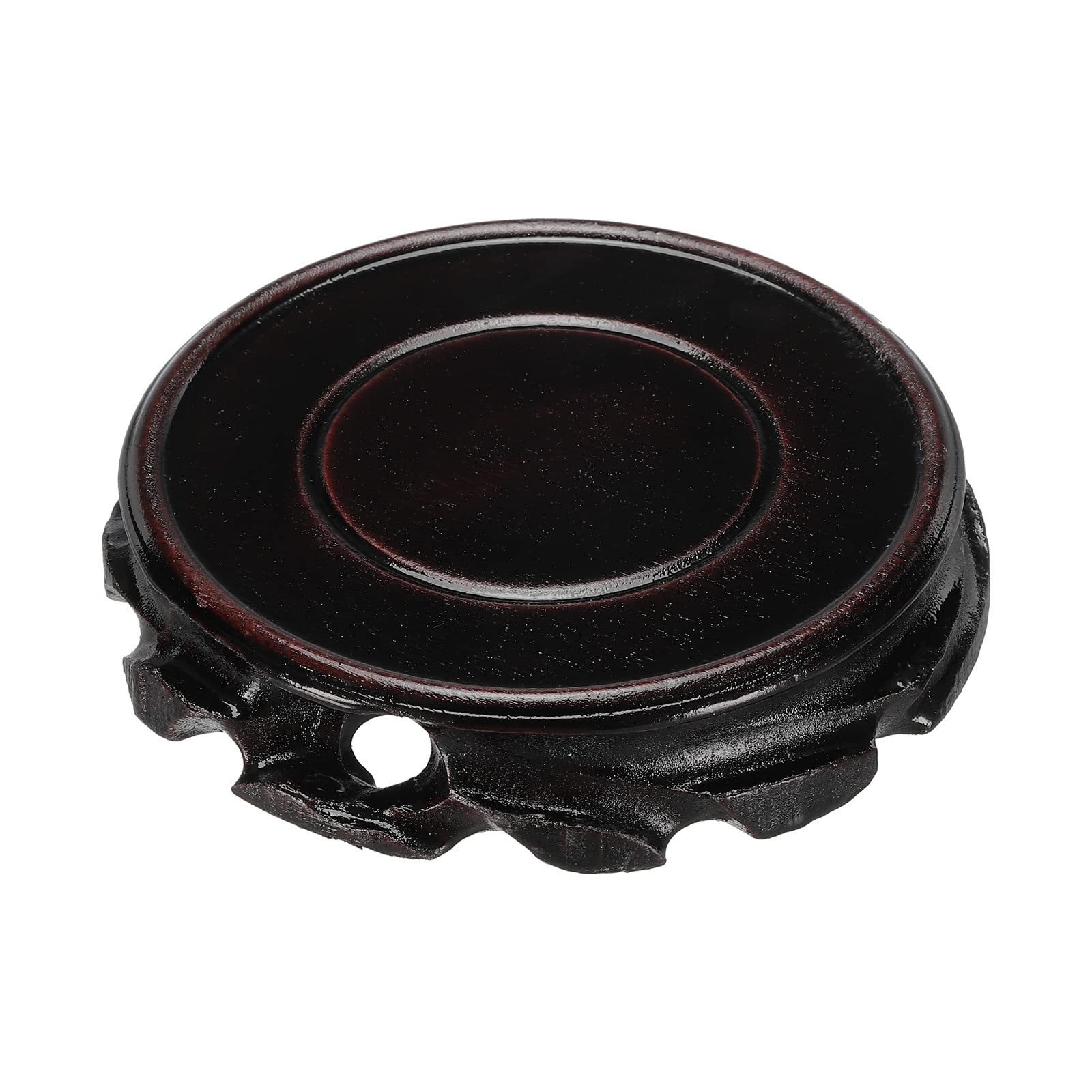 Wooden Stand Holders Displays Base 100mm Diameter Black Vase Bonsai Stone
