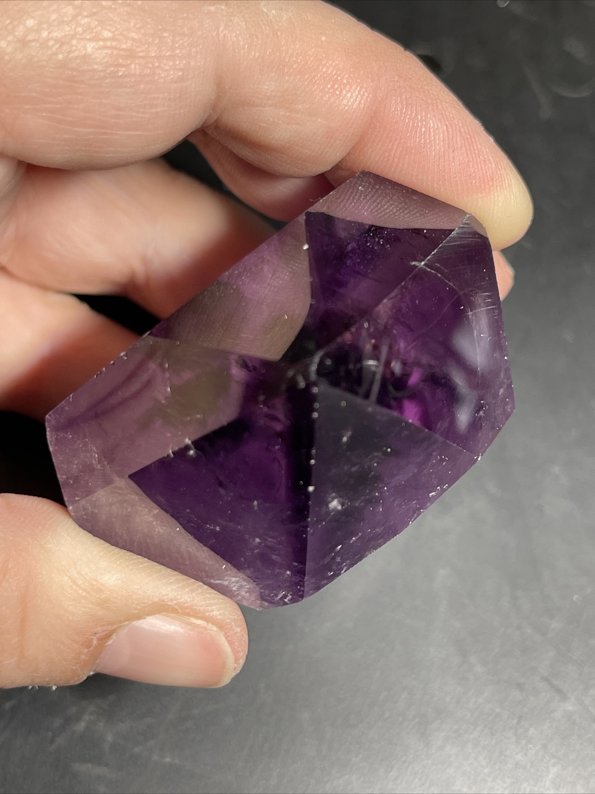 Phantom Smoky Amethyst Crystal Generator Tower 2.2in x 2in x 1.2in 105g