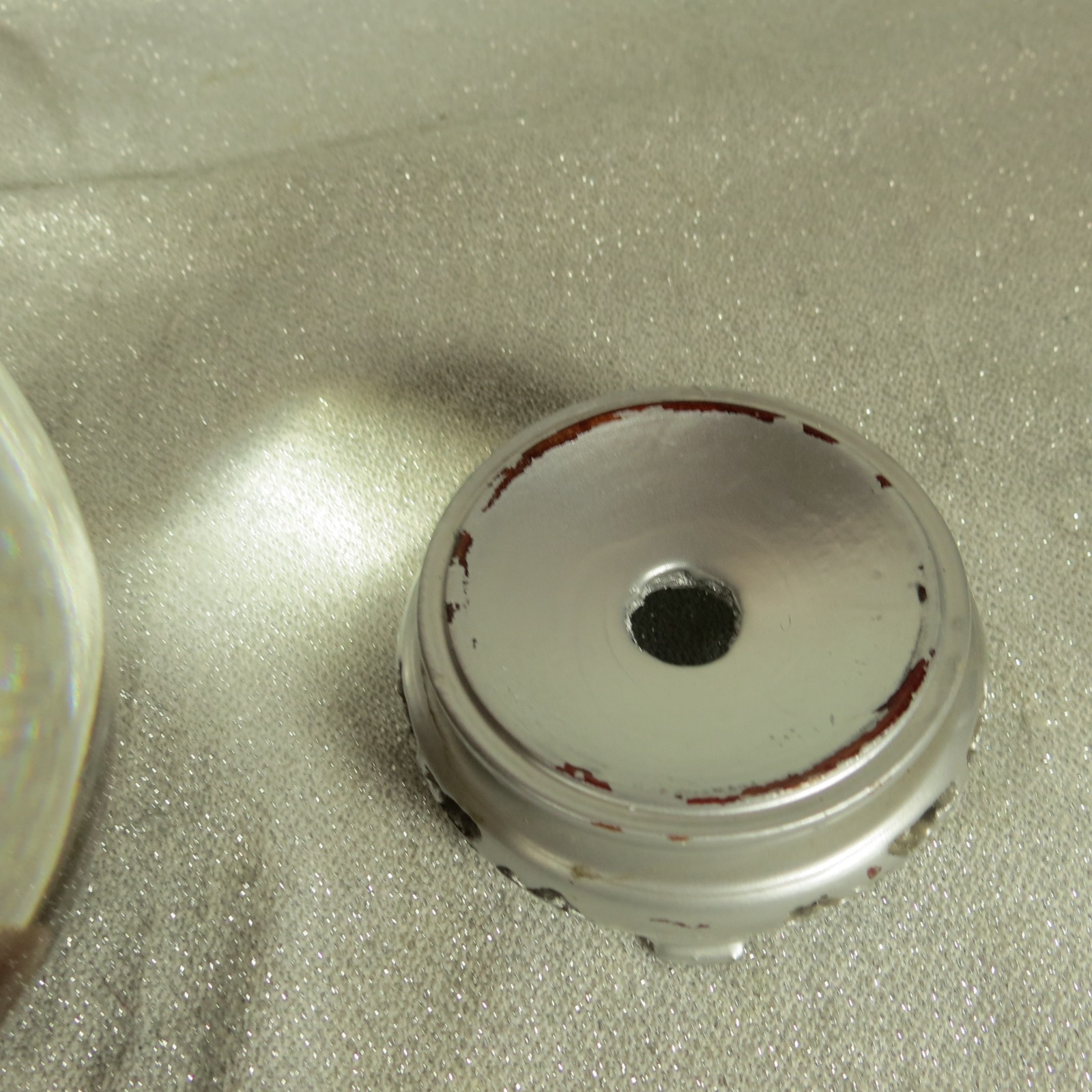 Clear Crystal Spherical Ball on Silver Stand 5″ Dia Ball, 5″ High