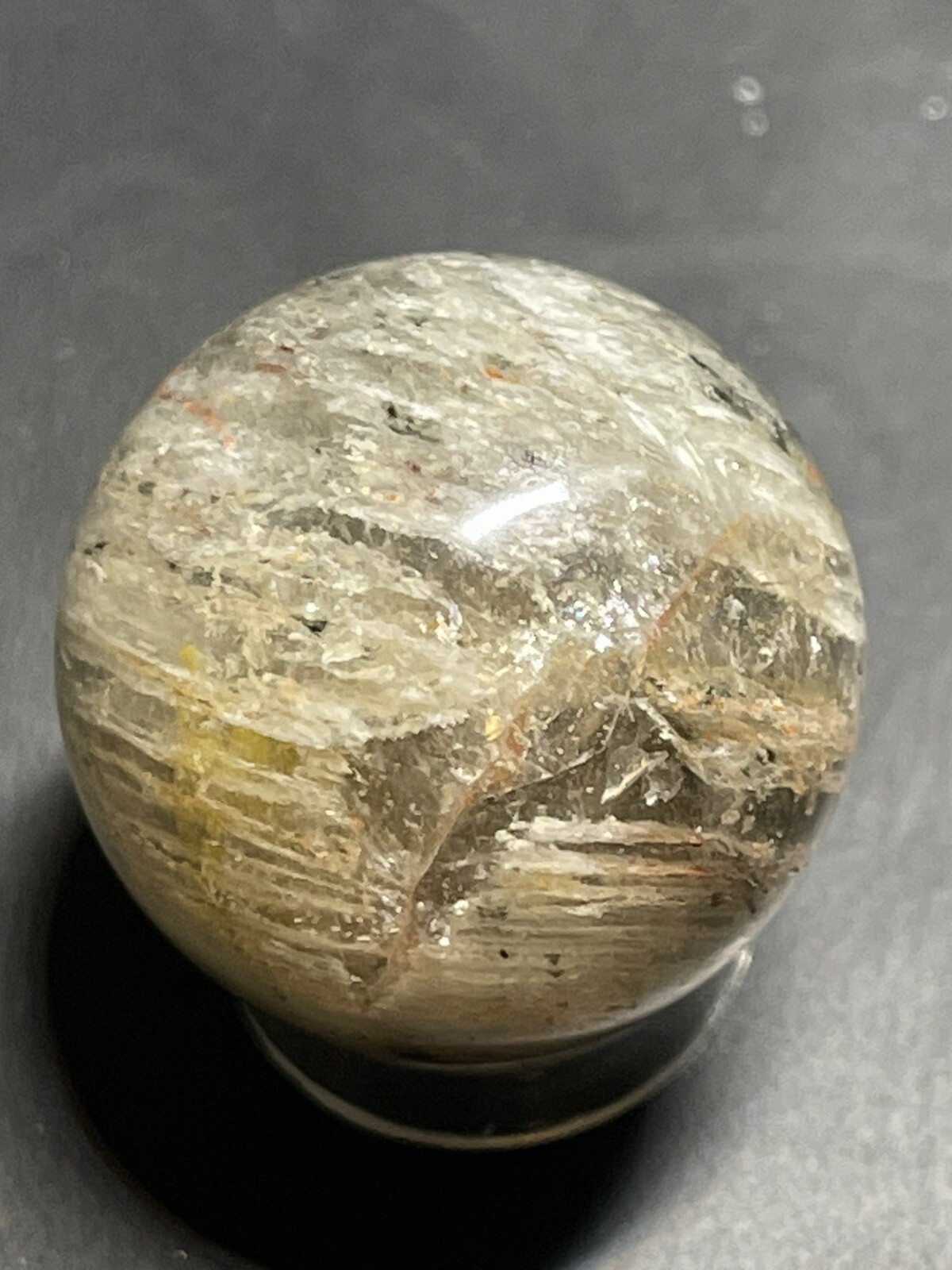 Amphibole Scenic Thousand Multi Layer Quartz Sphere Ball Orb Marble 22.5mm, 14g