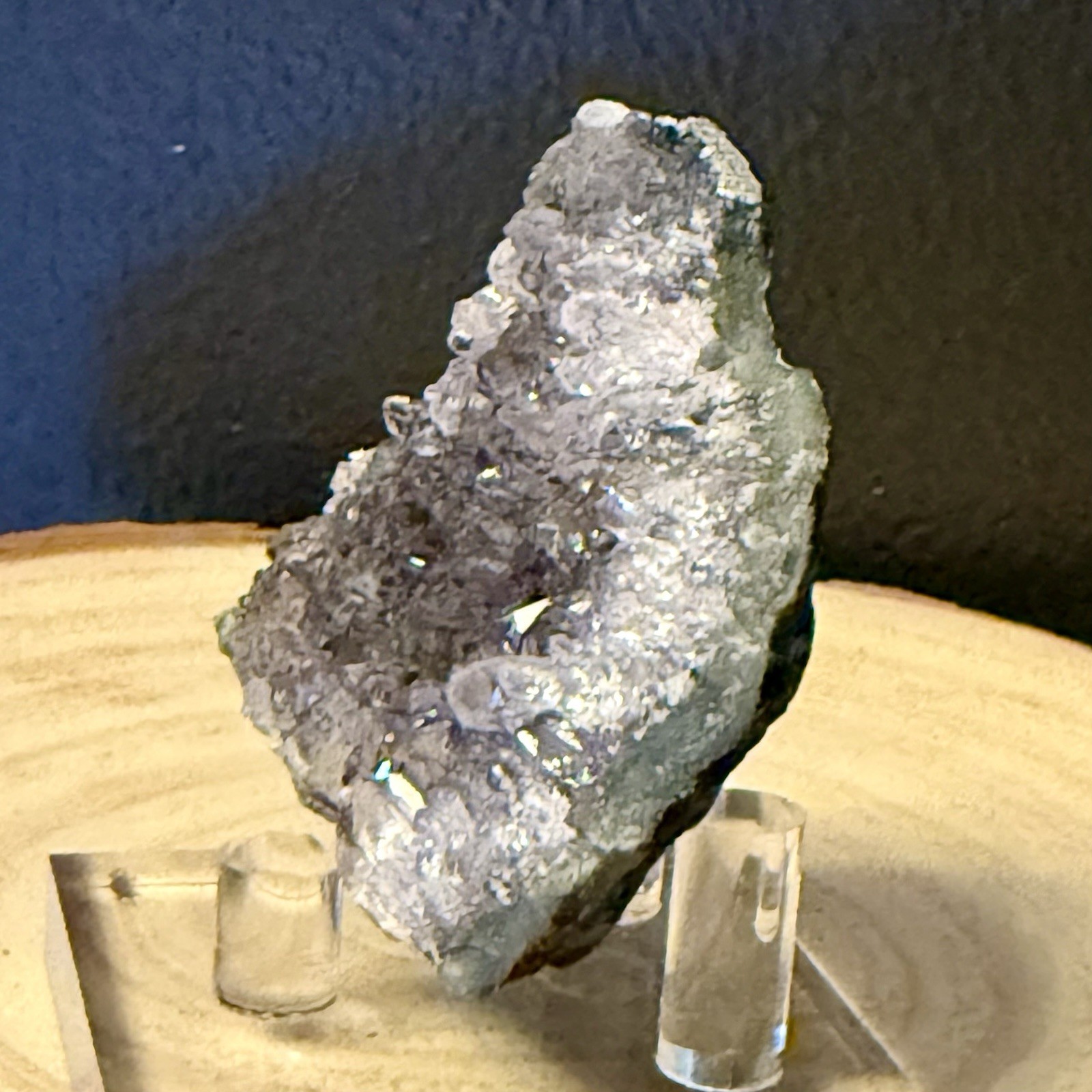 Purple Amethyst Crystal Cluster Geode Display Specimen