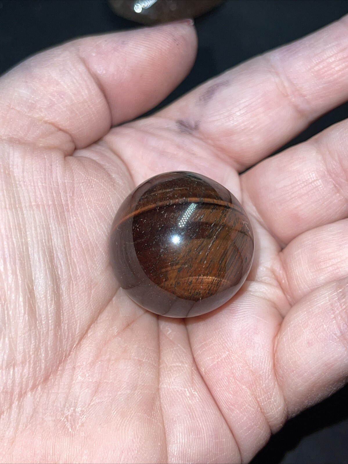 Red Tiger’s Eye Crystal Sphere Orb Ball Marble 27.1mm