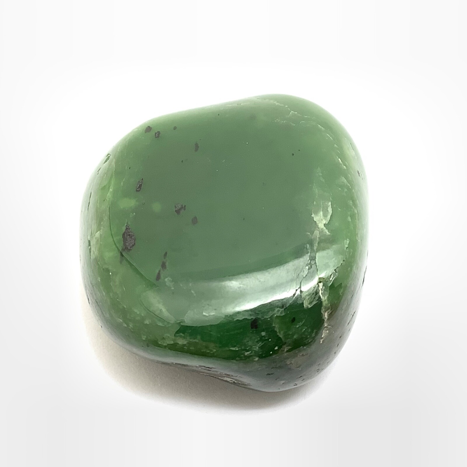 Siberian Jade Pebble Primo Green Polish Nephrite Jade Stone Specimen Siberia 35g