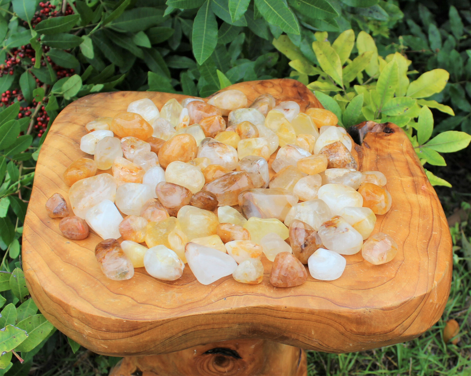 1/4 lb Bulk Lot Golden Healer Quartz Tumbled Stones (Yellow Quartz Crystals)