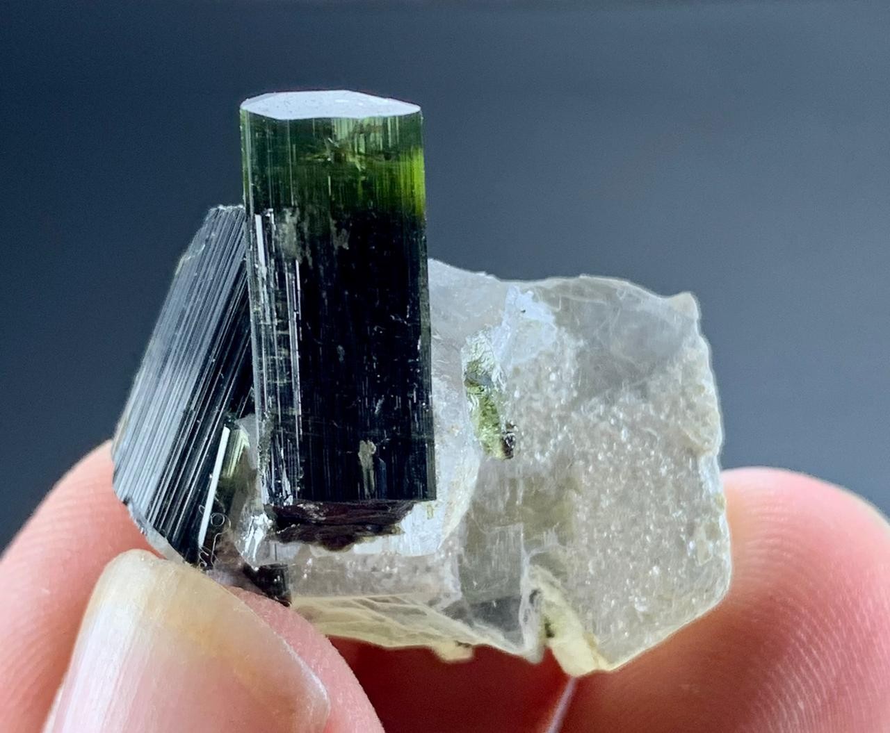 Natural Green Cap Tourmaline Crystal Specimen Lot Skardu Pakistan Minerals