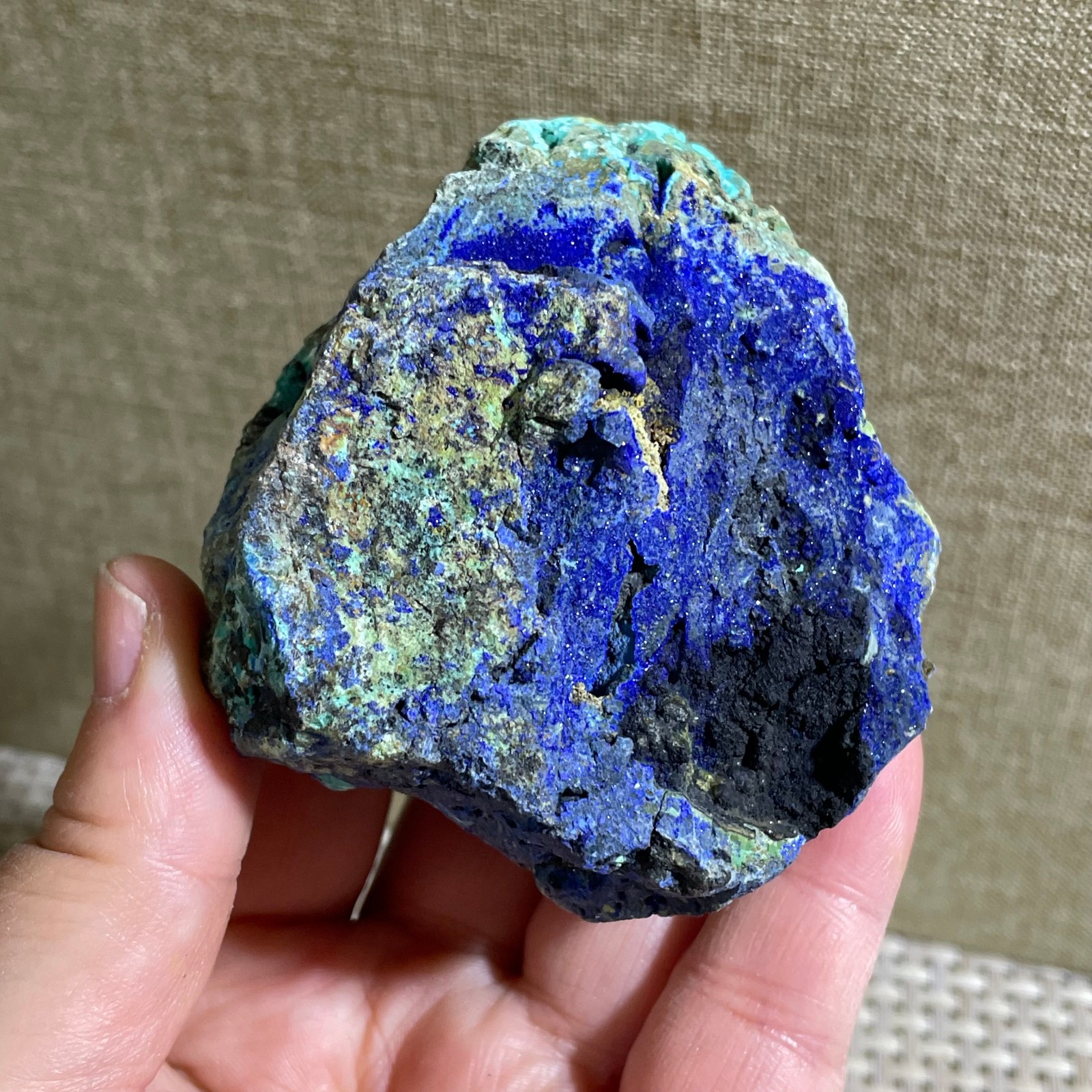 Restoration of Blue Copper Ore Quartz Mineral Samples 149g