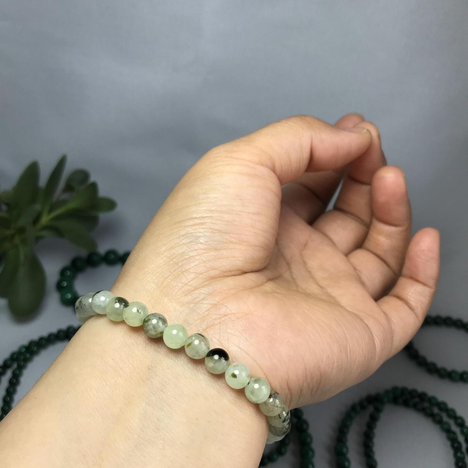 6mm Natural Polish Clear Grape stone bracelets Crystal ball sphere Specimen