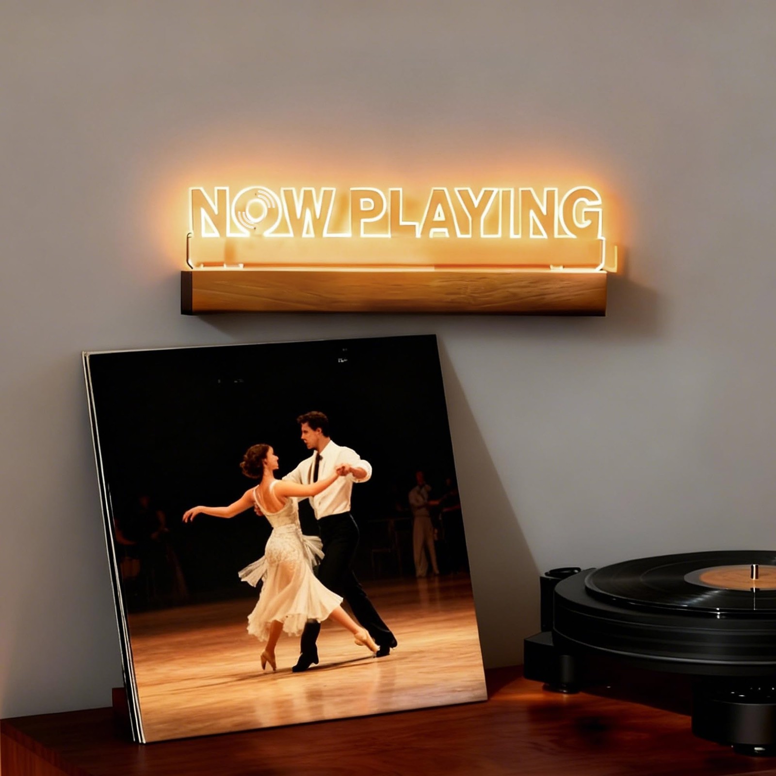 Wall Mount Vinyl Record Stand with 6.6ft Clear Cord & Adjustable Light, 5mm A…
