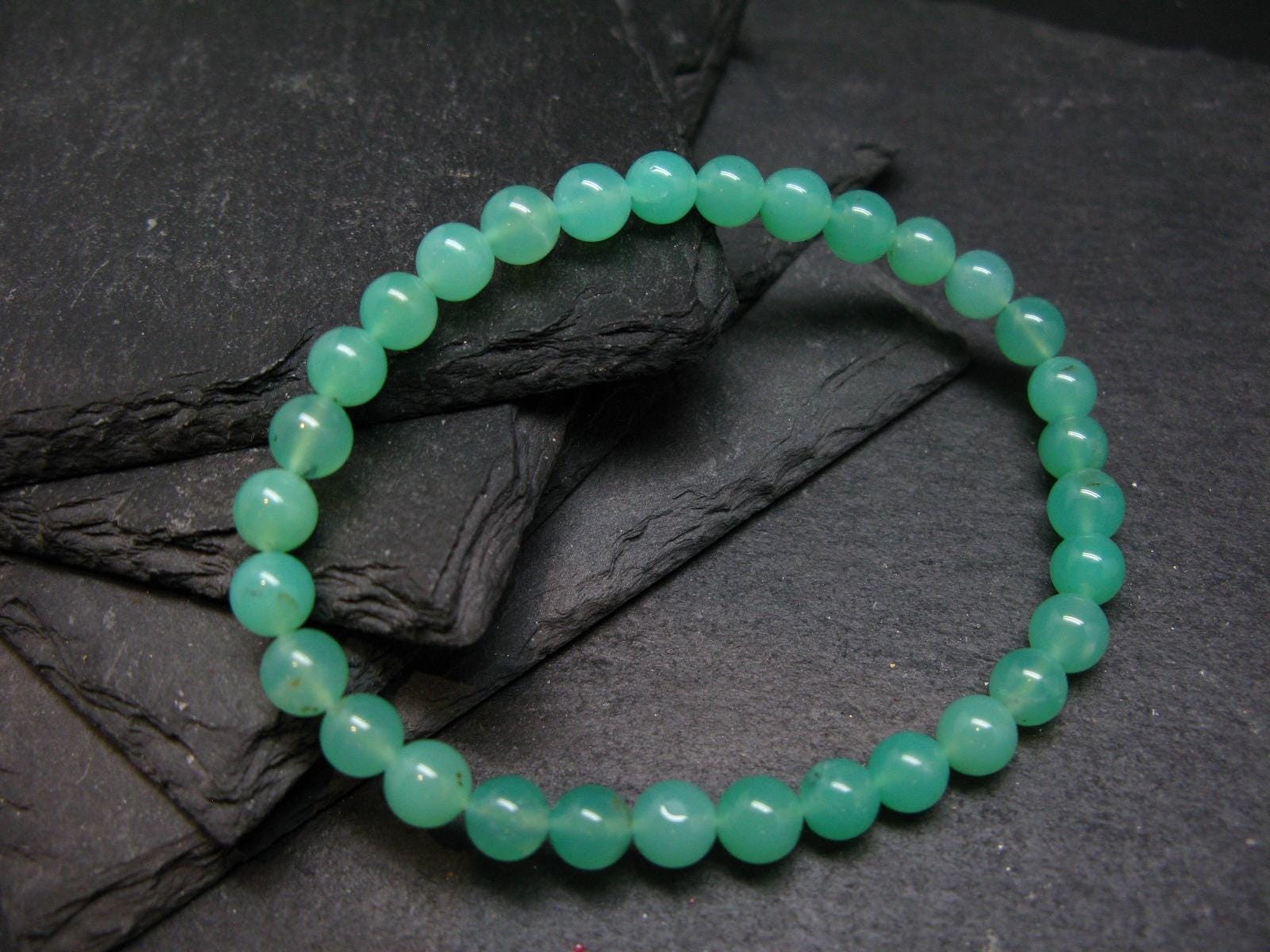 Chrysoprase Genuine Bracelet ~ 7 Inches ~ 6mm Round Beads