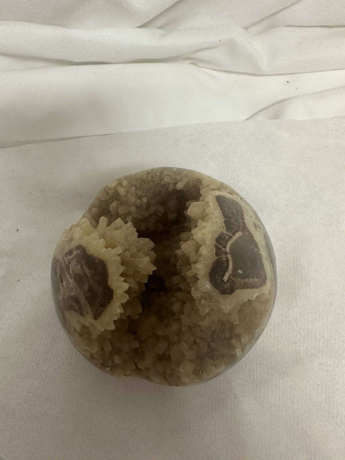 Septarian Dragon Stone Sphere Geode Calcite Druzy Crystal Ball Polished Sphere