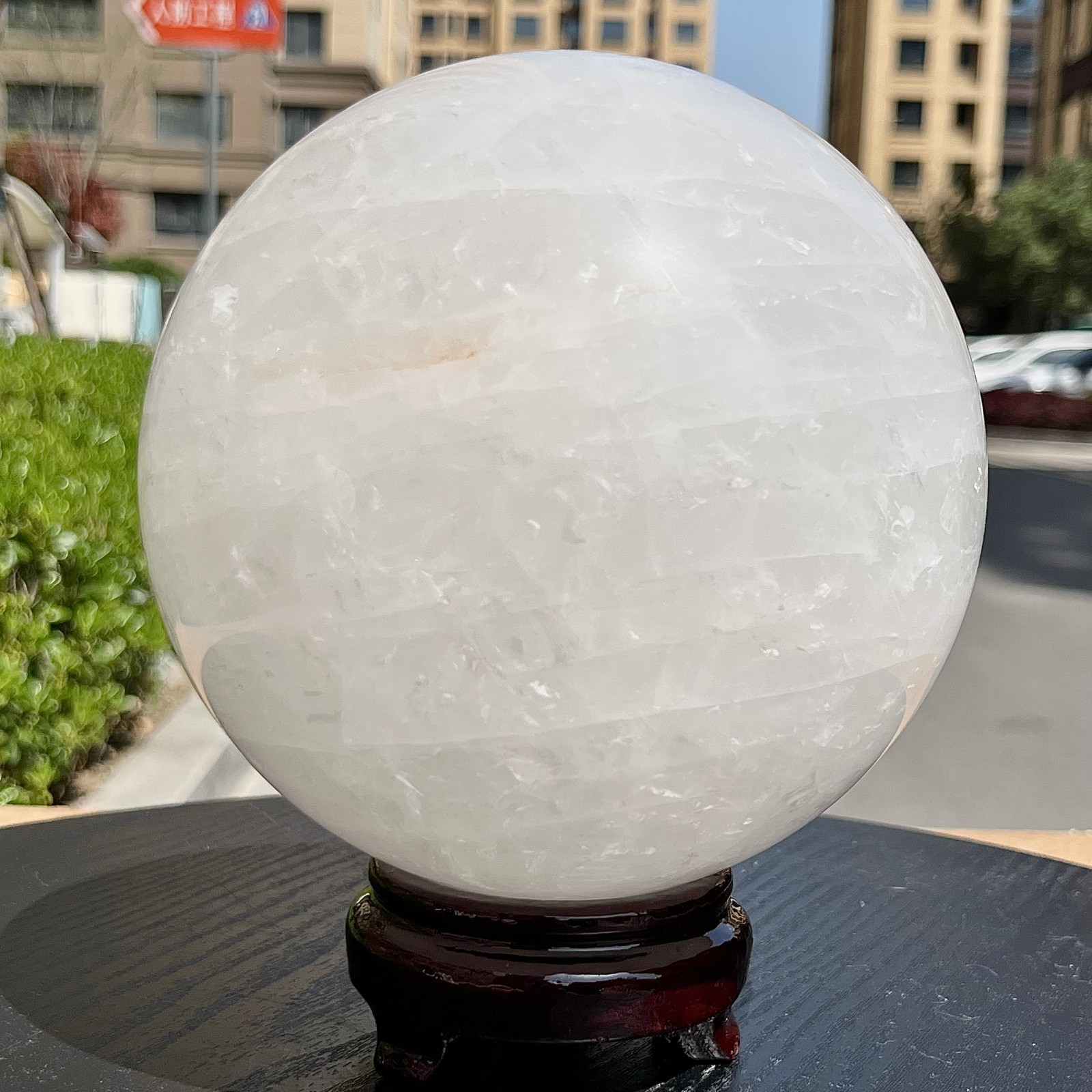 Natural Quartz Crystal Sphere Ball Healing Stone Home Decor 10.5 lb