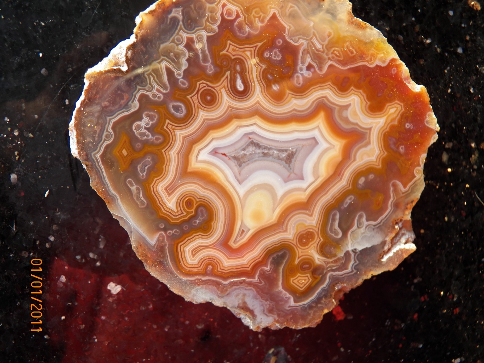 beautiful Agouim High Atlas agate specimen polished Morocco A+