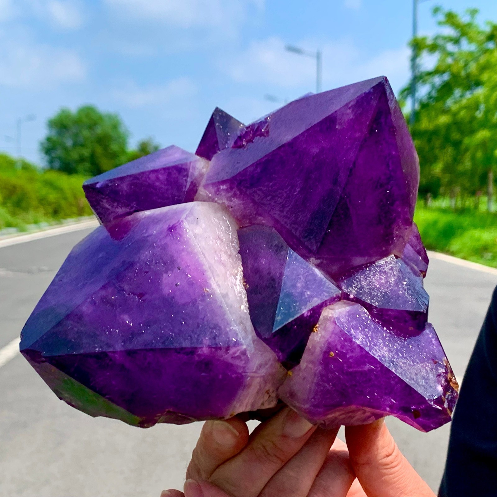 5.25LB Natural Amethyst geode quartz cluster crystal specimen Healing