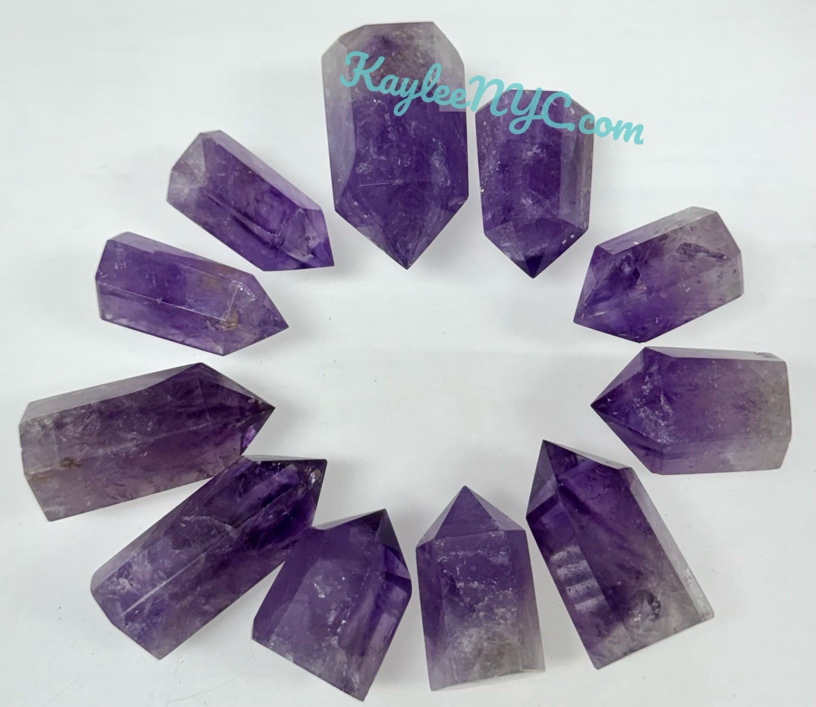 Wholesale Lot 0.5 Lb Natural Amethyst Obelisk Tower Point Crystal