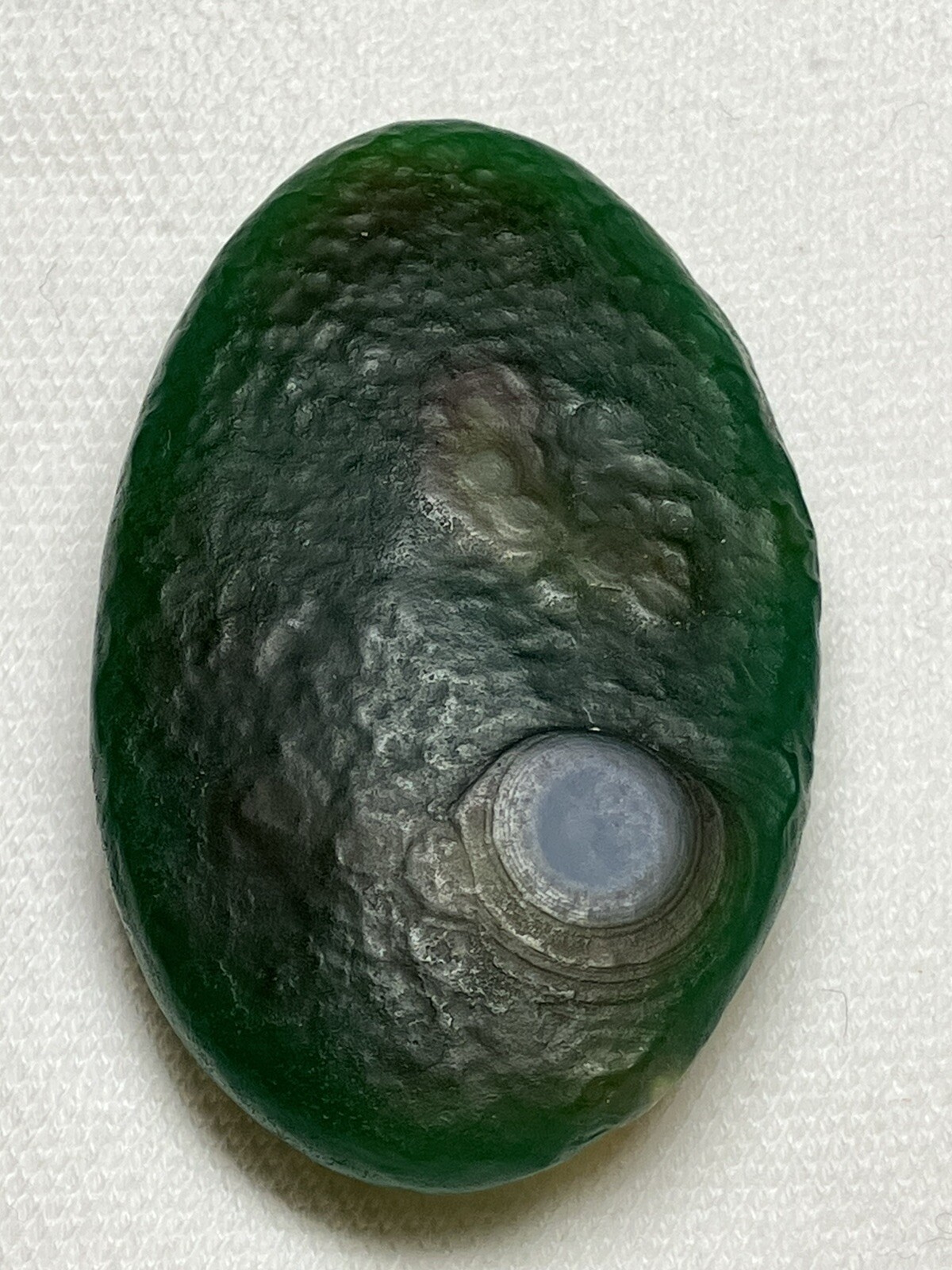 RARE Gobi Eye Agate Bonsai Suiseki Flat Palm Stone Green 18g