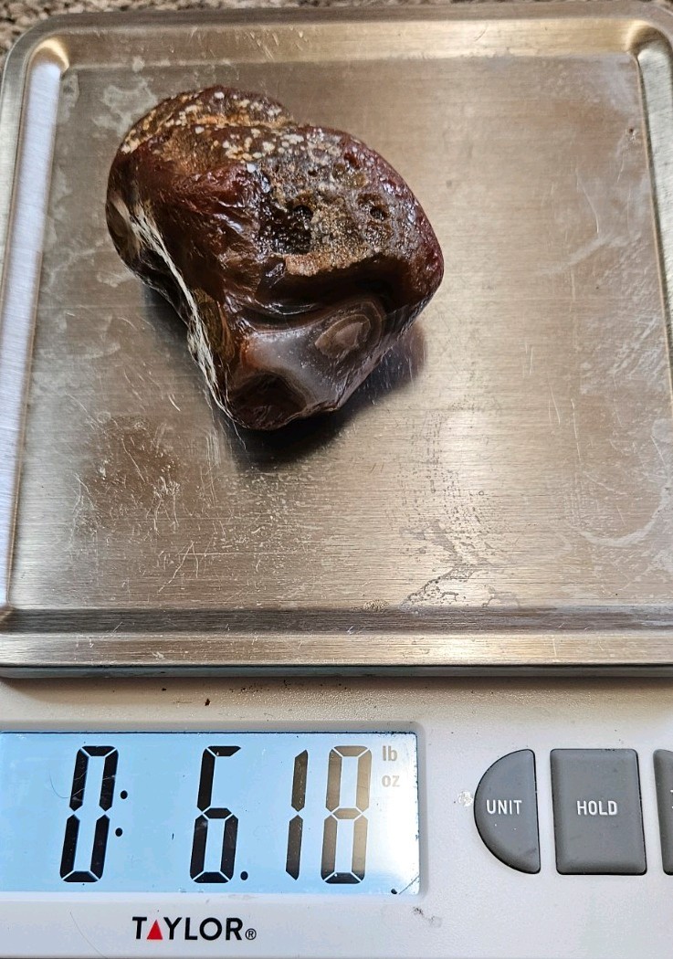 Lake Superior Agate Rough Brown Red and White Banded Stone 6.18 oz
