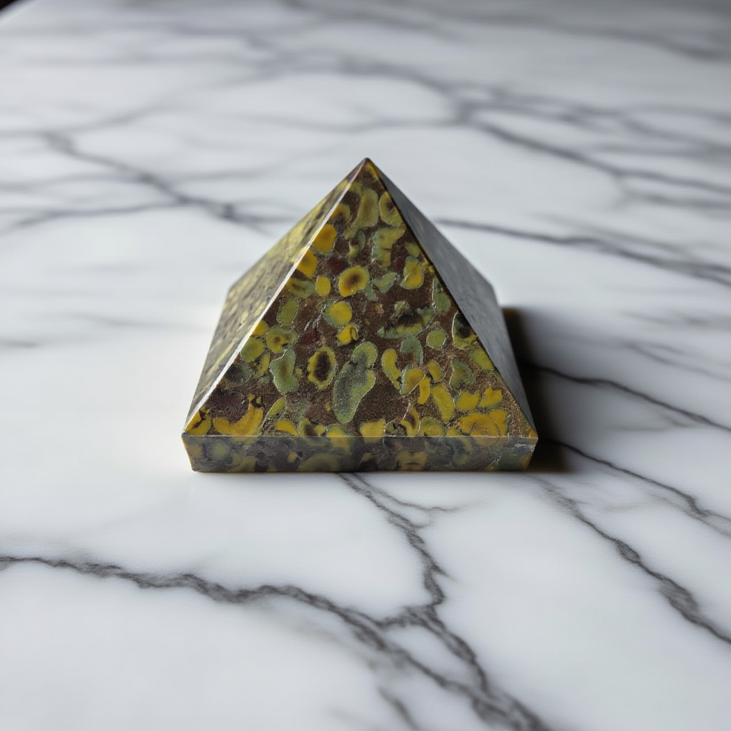 Fruit Jasper Pyramid for Healing Energy | Certified Meditation Crystal Decor