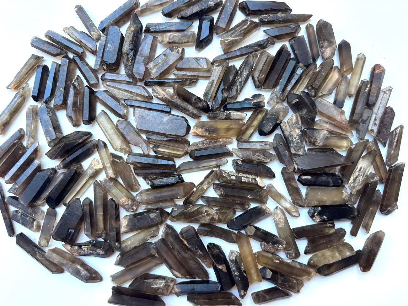 150pcs+ Tiny Matchstick Jewelry 1/2 lb Lemurian Smoky Quartz Crystal Point Wands
