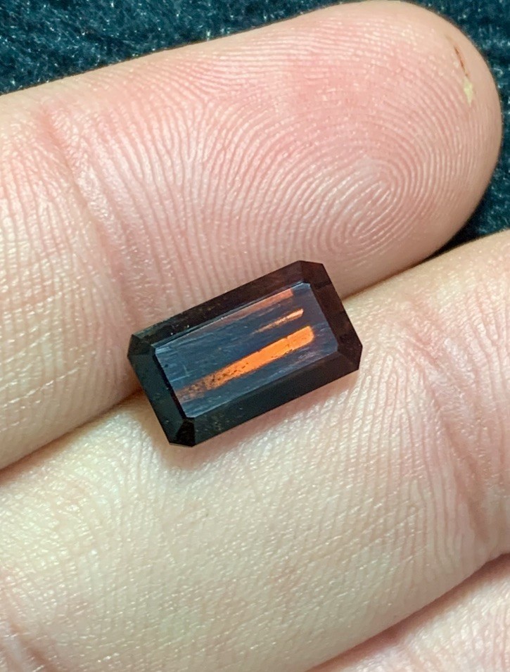 3ct natural red fire color emerald cut faceted tourmaline from afg