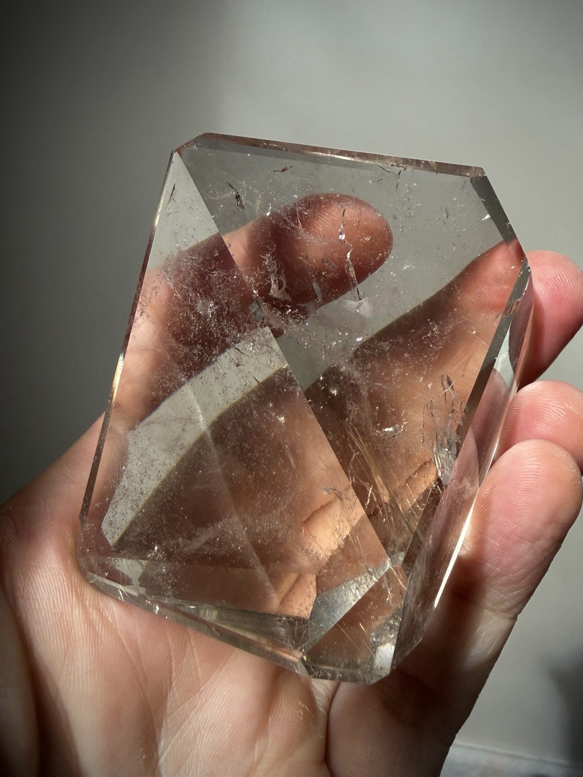 Gold Rutilated Quartz Crystal Optical Quartz Rutile Inclusion Quartz Polished