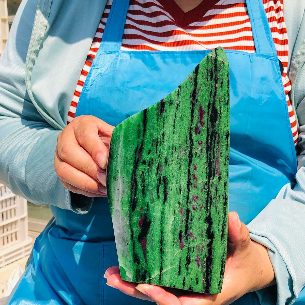 6.75LB Natural Red & green treasure Ruby Crystal Mineral Specimen Heals 1872